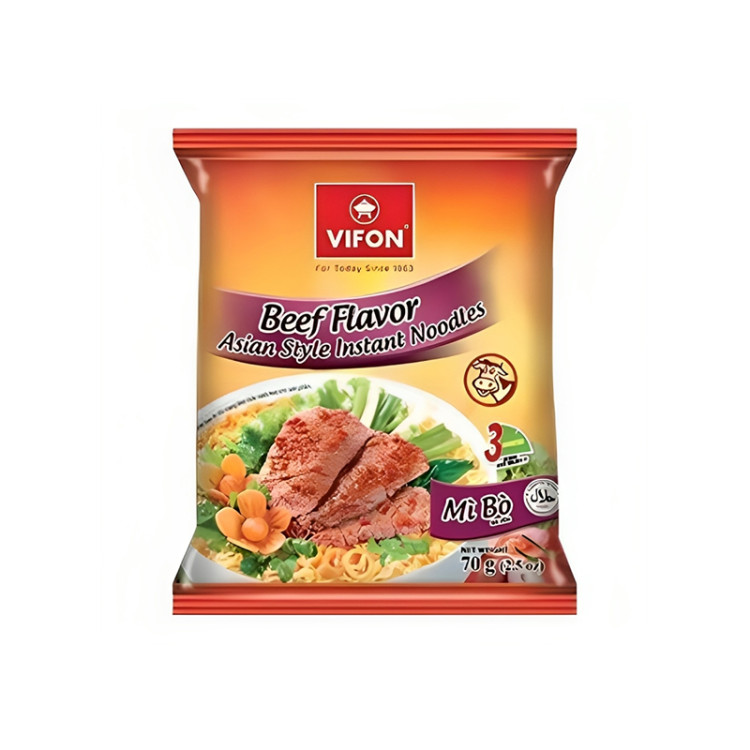 Лапша б/п со вкусом говядины VIFON, 70 г