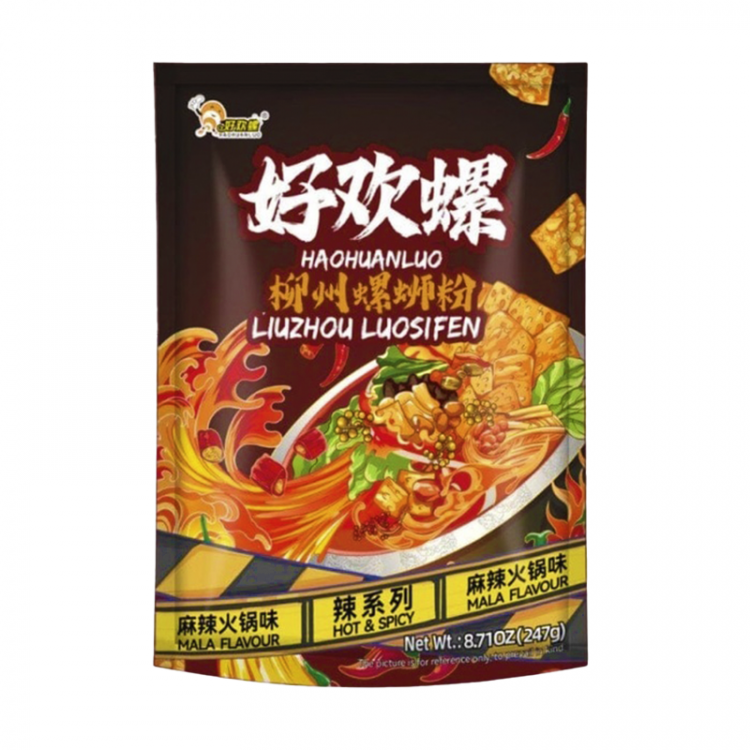 Лапша рисовая б/п со вкусом улитки и сычуанского перца HaoHuanLuo, 247 г