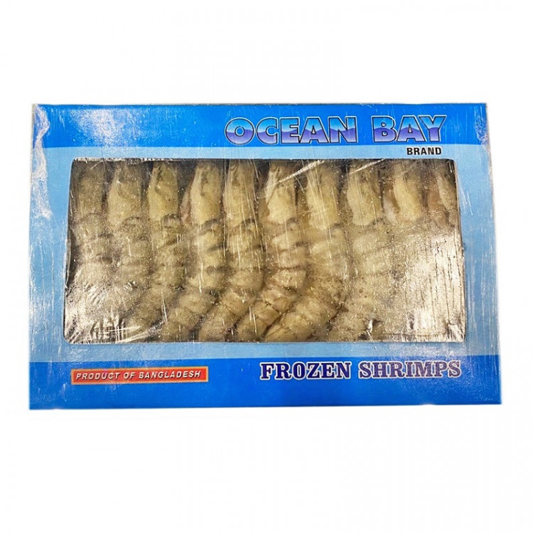 Черная тигровая креветка с головой в панцире мороженая 16/20, 1 кг.