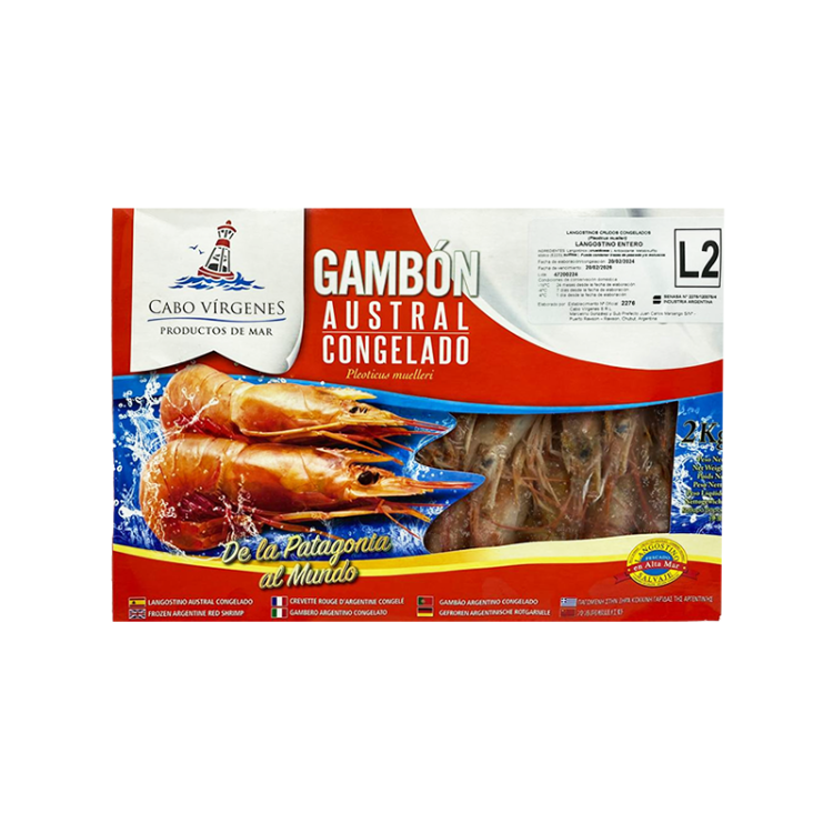 Креветки красные аргентинские L2 с/м, с/г в панцире 21/30, 2 кг