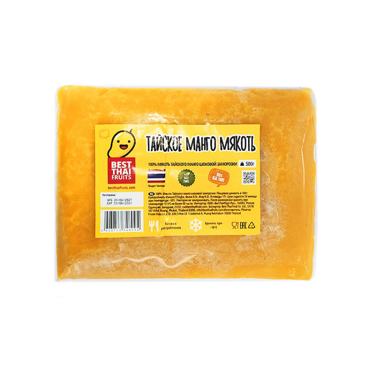 Тайское манго мякоть замороженная Best Thai Fruits, 500 гр