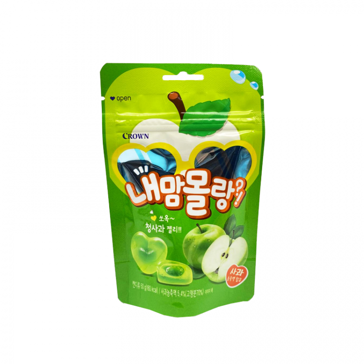 Мармелад "Сердечки" со вкусом зеленого яблока, 50 г