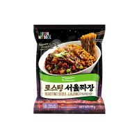 Лапша б/п Pulmuone тушеная по-сеульски с cоус из черных бобов Roasting Seoul Jjajang, 99 г