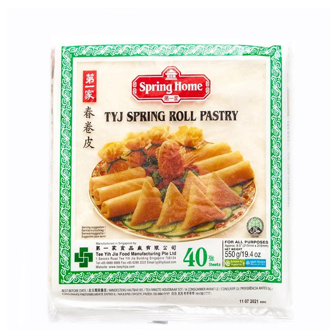 Тесто для Спринг Роллов 40 листов 215х215, 550 гр (Зел. Сингапур)