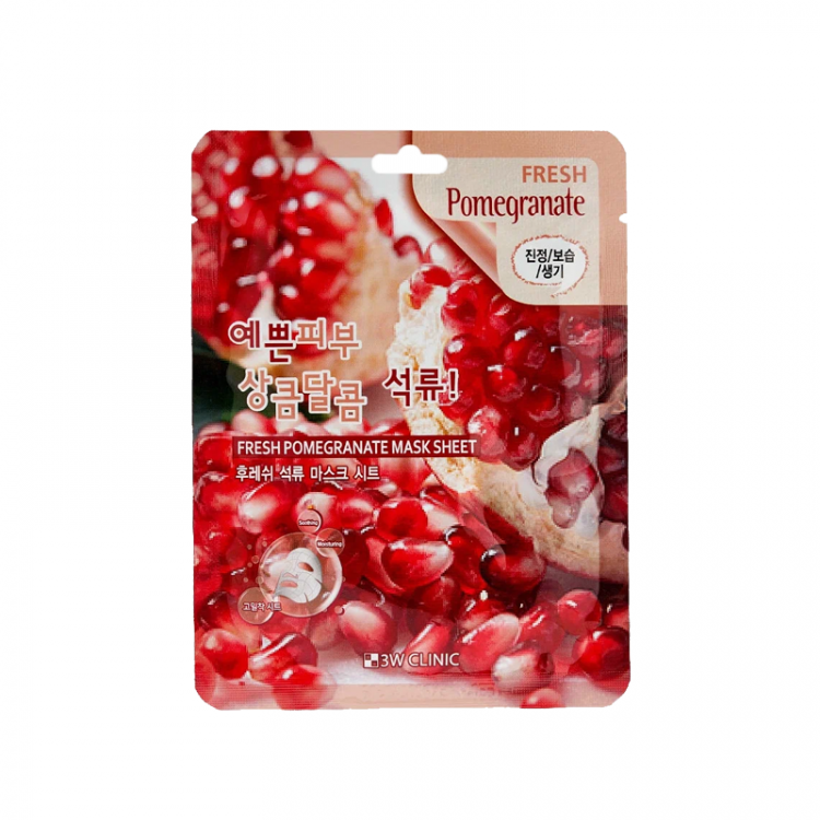 Маска для лица тканевая 3W гранат, 23 мл