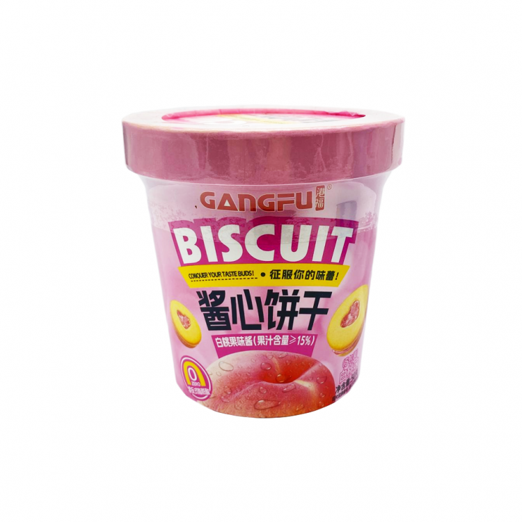 Печенье-сэндвич с начинкой со вкусом белого персика Gang-fu, 50 г