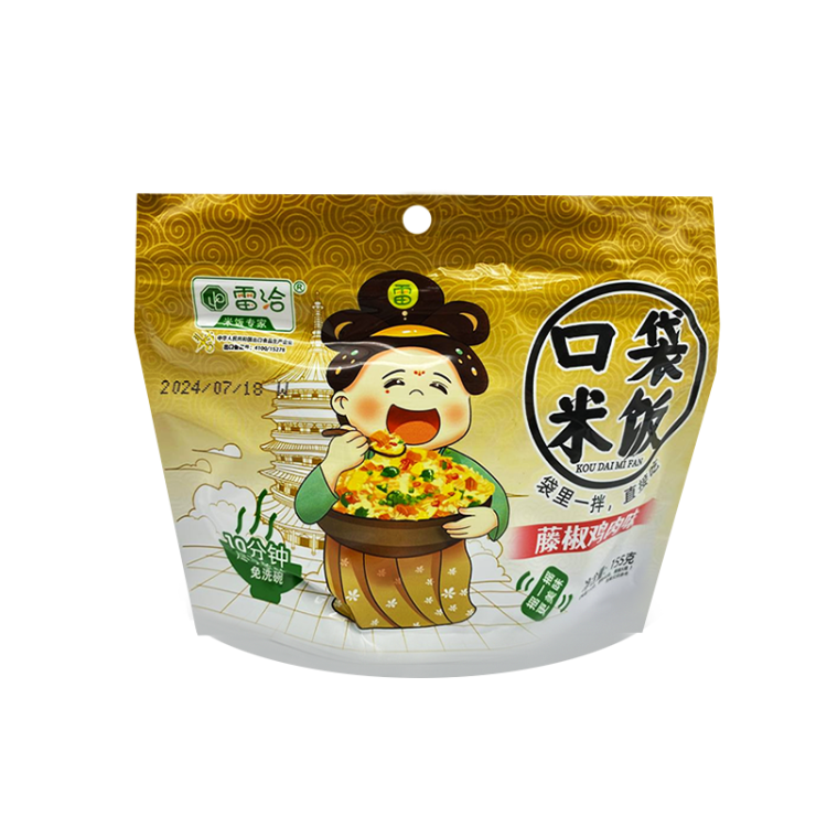 Рис быстрого приготовления со вкусом курицы с перцем Kouda Mifan, Китай, 155 г