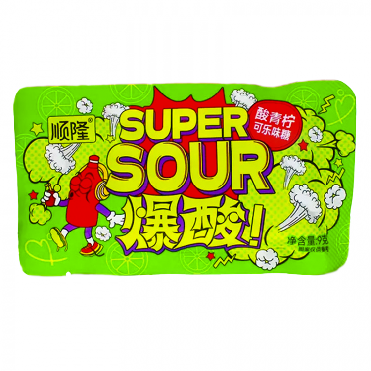 Карамель супер кислая Shunlong кола шипучка, 9 г