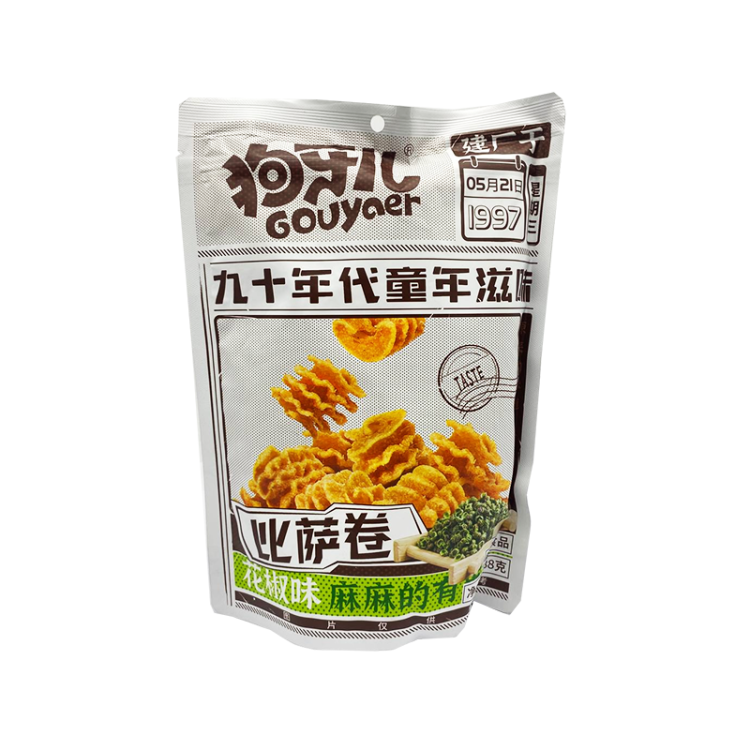 Чипсы рисово - пшеничные пицца ролл со вкусом сычуанского перца "Gouya", 188 г