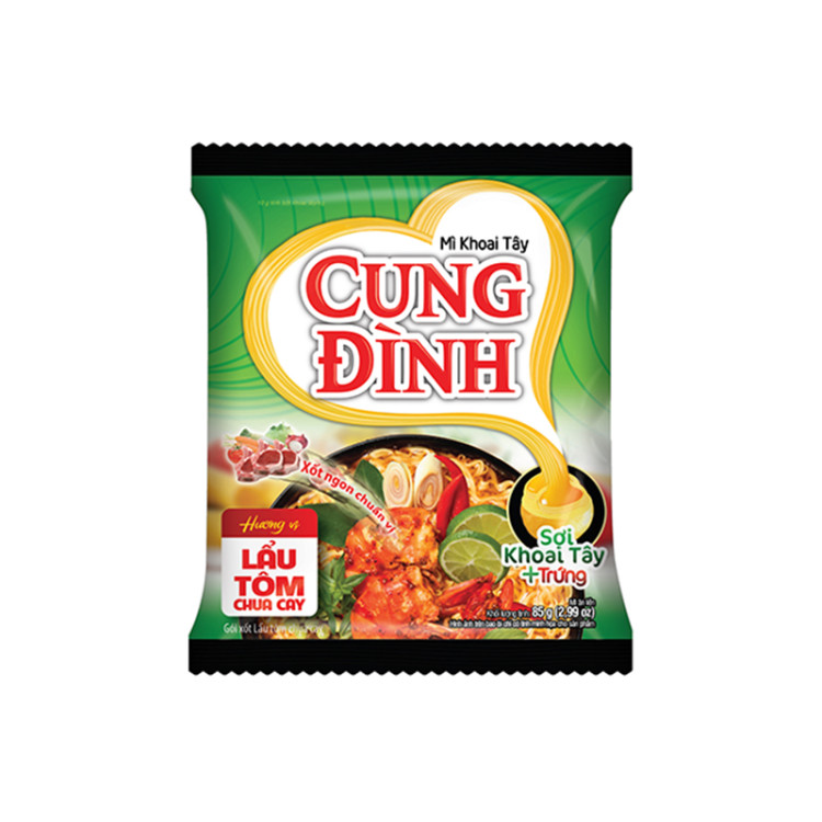 Лапша б/п Cung Dinh Острая креветка, 85 гр