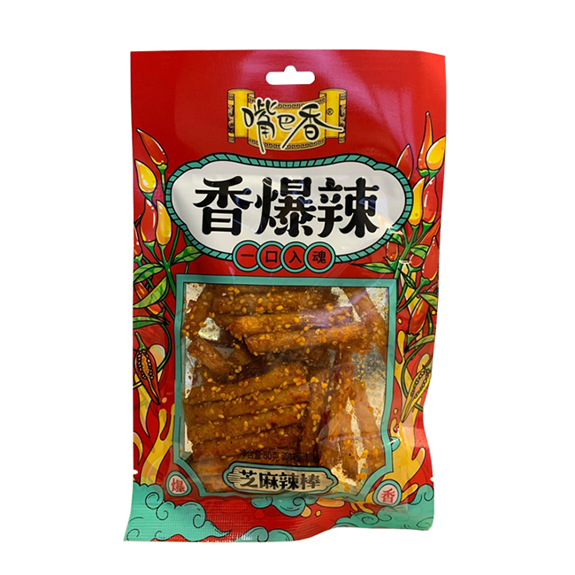 Китайские снеки соевые острые с кунжутом (красный) Maojinsong, 72 гр