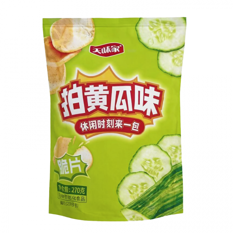 Чипсы хлопьевые Tianweijia со вкусом огурцов, 270 г