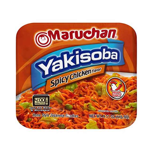 Лапша б\п Маручан Якисоба куриный аромат со специями, 116,6 г