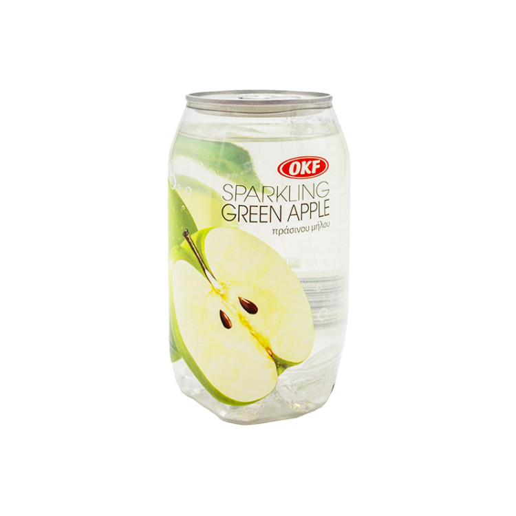 Напиток газированный OKF со вкусом зеленого яблока, 350 мл