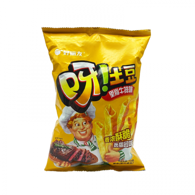 Чипсы картофельные "Haoliyou Yatudou" со вкусом стейка, 70 г