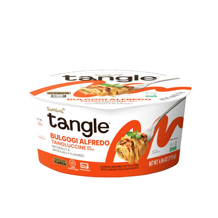 Лапша б/п Samyang Tangle со вкусом говядины в сливочно-сырном соусе, 115 г (Чашка)