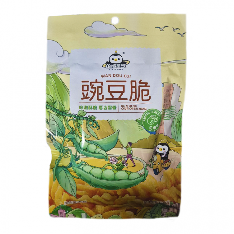 Чипсы гороховые со вкусом сычуаньского перца Qie Planet, 29 г