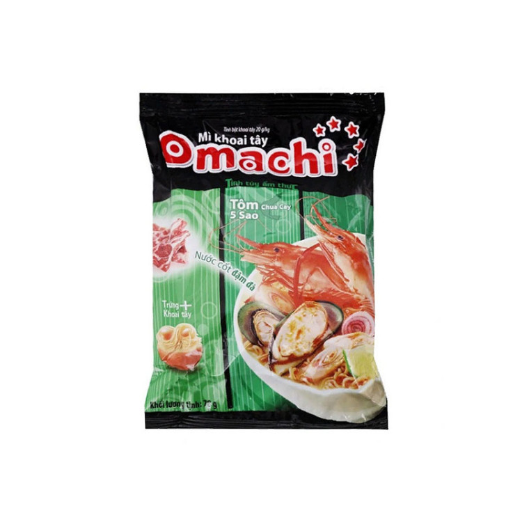Лапша б/п Omachi со вкусом креветки, 80 гр