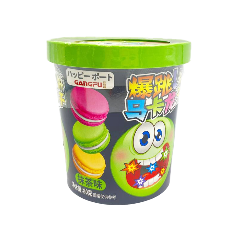 Печенье-сэндвич Макарон со вкусом Чая Матча и взрывной карамелью "GANG-FU", 80 г 