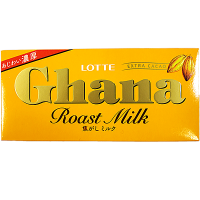 Шоколад жареный Ghana топленое молоко Lotte, 50 г