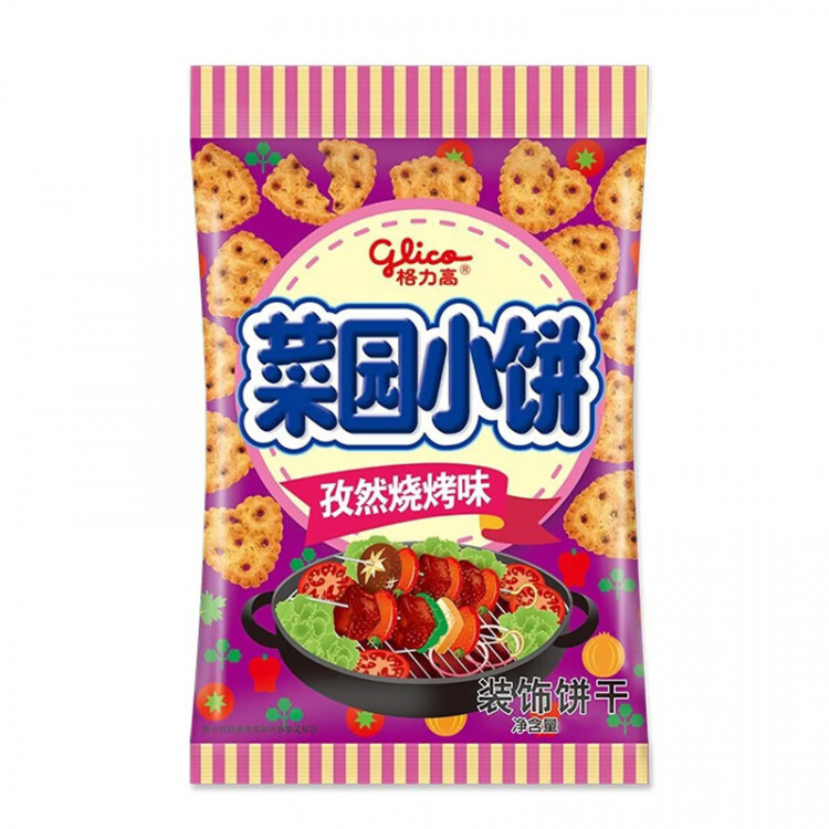 Печенье мини Крекеры со вкусом барбекю с тмином Glico, 80 г