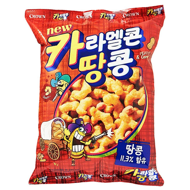 Палочки кукурузные в карамельно-арахисовой глазури Crown, 72 гр