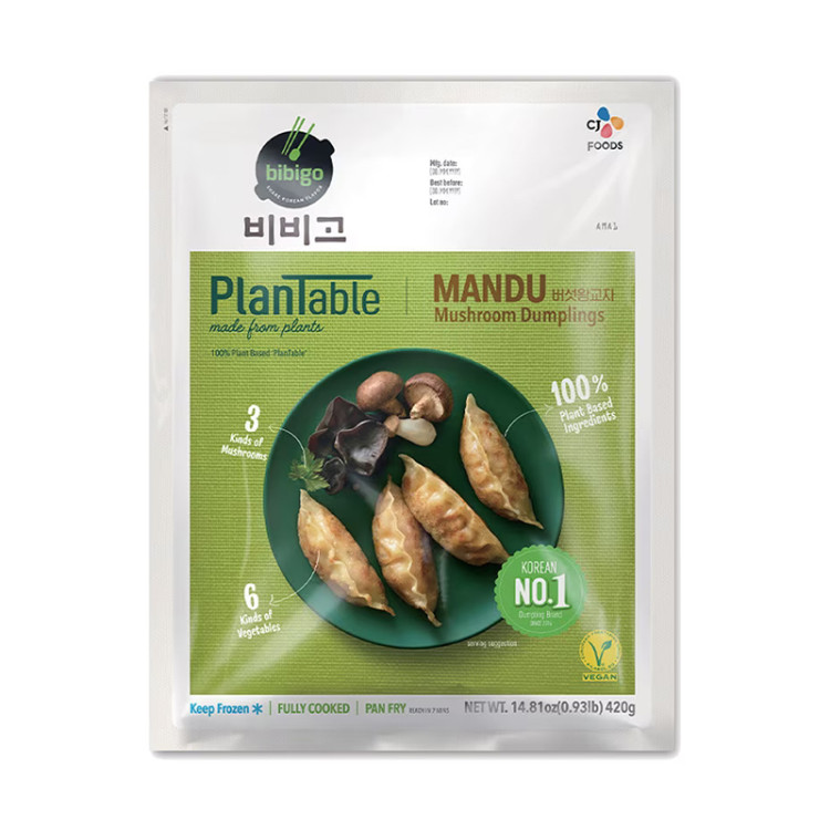 Дамплинги овощные с грибами CJ Bibigo Plantable, 420 г