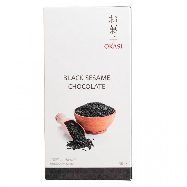 Шоколад с черным кунжутом Okasi 80 гр