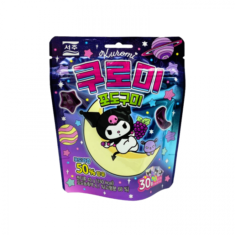 Жевательный мармелад со вкусом винограда "Kuromi" SEOJU, 43 г