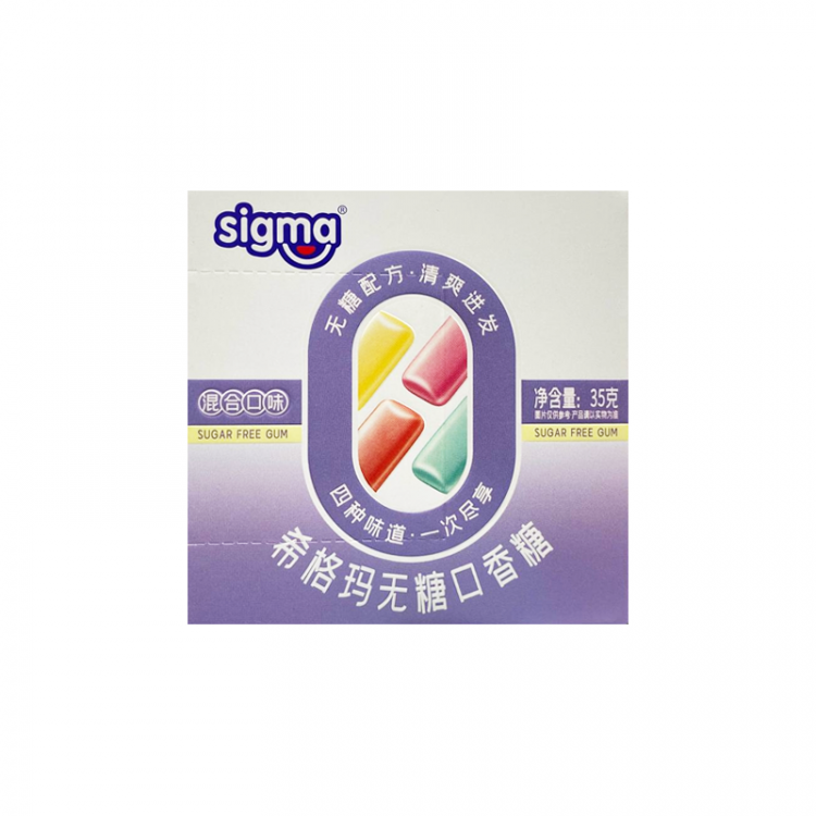 Жевательная резинка без сахара ассорти вкусов Sigma, 35 г