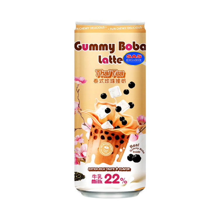 Напиток безалкогольный Gummy Boba Latte Тайский чай, ж/б 470 мл