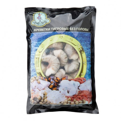 Тигровые креветки (ваннамей б/г) 21/25 в пакете,1 кг