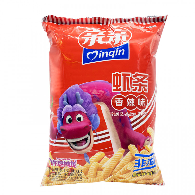 Крекеры со вкусом креветок пряные Qinqin, 80 гр