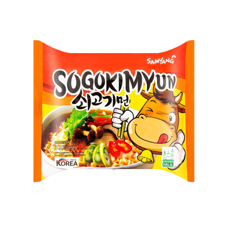 Лапша б/п со вкусом говядины "Sogokimyun Samyang" 120 гр