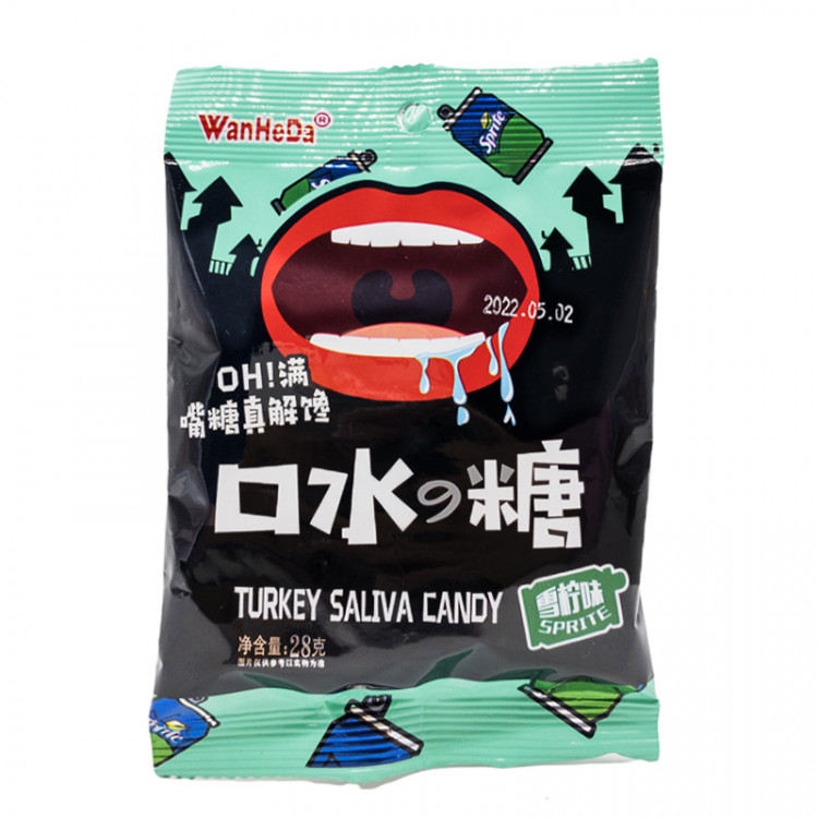 Конфеты кислые ассорти вкусов кола/спрайт/черника WanHeDa, 25-28 гр