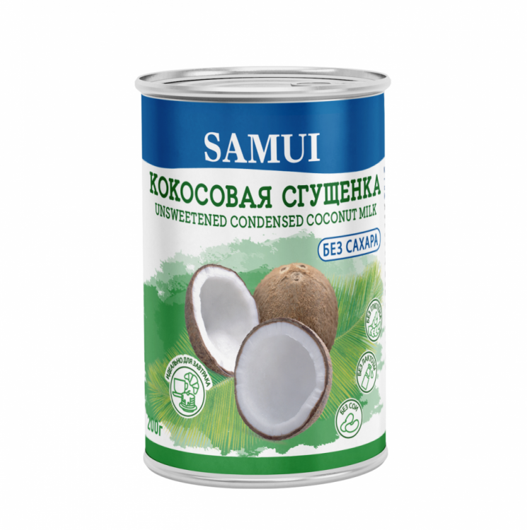 Сгущенка кокосовая без сахара SAMUI, 180 г