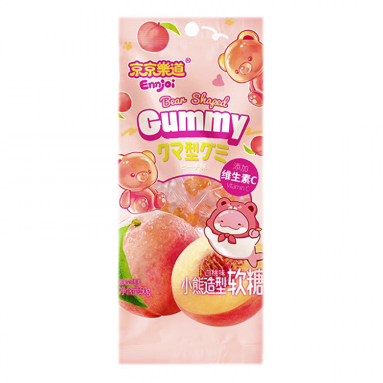 Конфета желейная в форме медведя, со вкусом персика Guandong, 50 г